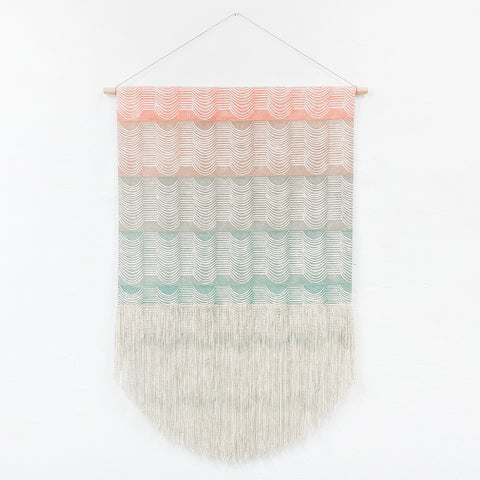 Gradient Wave Wall Hanging in Orange to Green