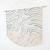 Painted Wavy Stripe Fringe Wall Hanging in Gray