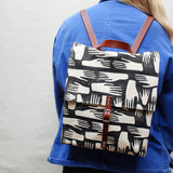 Hands Block Print Small Backpack