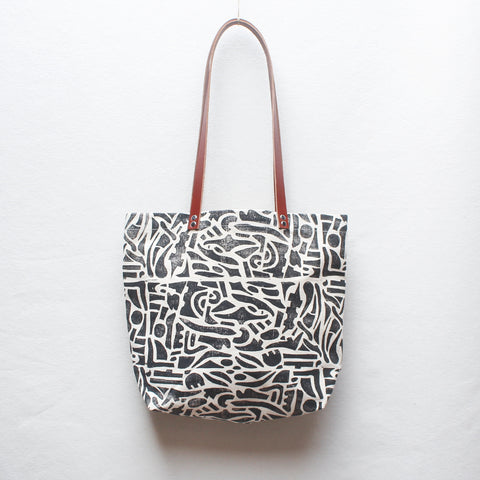 Little Shapes Block Print Tote Bag