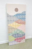 Block Printed Vertical Landscape Stretched Canvas Wall Hanging