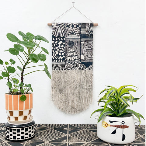 Medium Patchwork Wall Hanging in Black