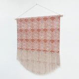 Scallop Block Print Fringe Wall Hanging in Terra Cotta