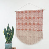 Scallop Block Print Fringe Wall Hanging in Terra Cotta