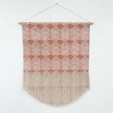 Scallop Block Print Fringe Wall Hanging in Terra Cotta