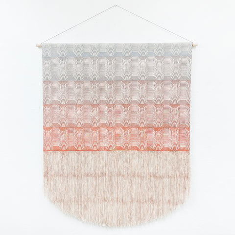 Gradient Wave Wall Hanging in Grey to Orange