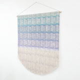 Large Gradient Wave Wall Hanging in Teal to Lavender