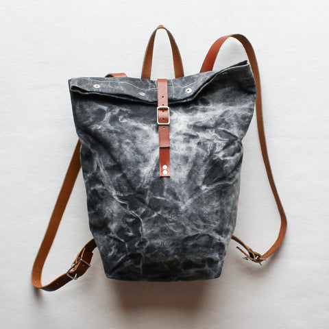 Black Marble Large Backpack