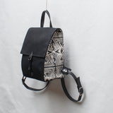 Black with Evil Eye Block Print Small Backpack
