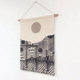 Black Patchwork Landscape Wall Hanging