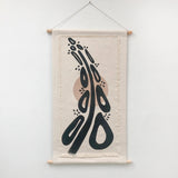 Foxglove Wall Hanging in Black and Taupe