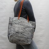 Flame Block Print Tote Bag