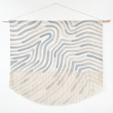 Painted Wavy Stripe Fringe Wall Hanging in Gray