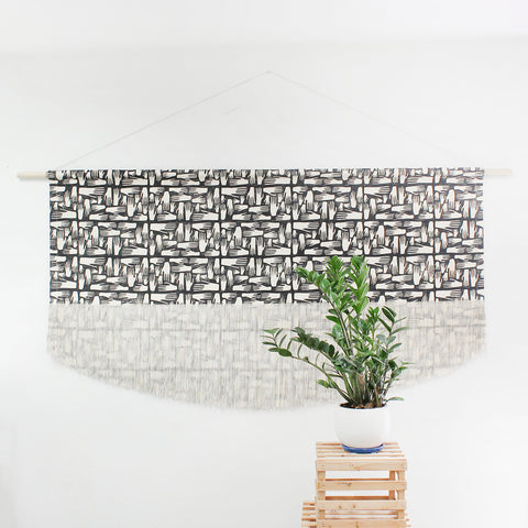 Large Block Print Hands Fringe Wall Hanging