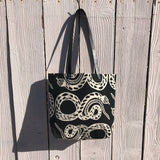 Snake Screen Print Canvas Tote Bag