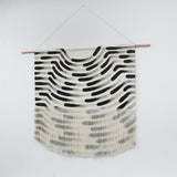 Large Painted Stripe Fringe Wall Hanging in Black