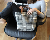 Layered Rec Block Print Tote Bag