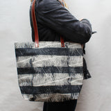 Fern Stripe Block Print Tote Bag