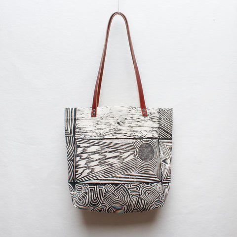 Patchwork Block Print Tote Bag