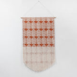 Scallop Block Print Fringe Wall Hanging in Burnt Orange