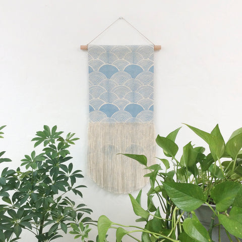 Medium Scallop Wall Hanging in Light Blue