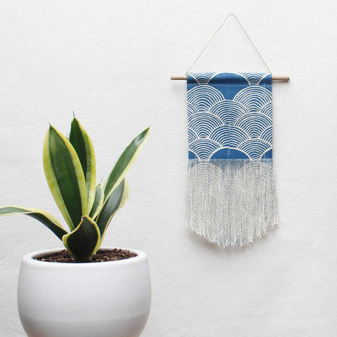 Small Scallop Wall Hanging in Blue