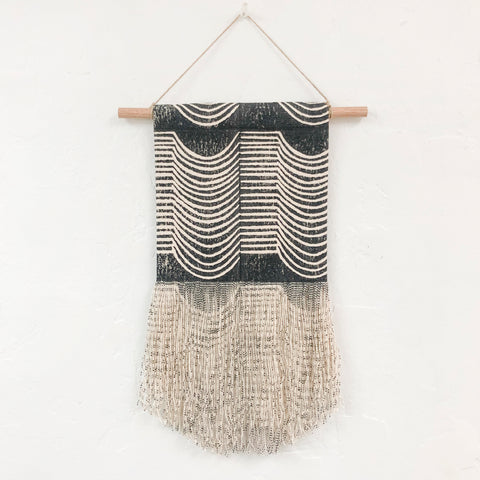Small Wave Wall Hanging in Blue, Black, Taupe, or Burnt Orange