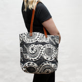 Snake Block Print Tote Bag