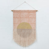 Terra Flame with Taupe Circle and Gold Wall Hanging