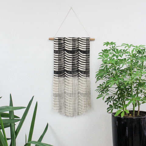Medium Thick Thin Wave Wall Hanging in Black