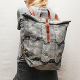 Wave Block Print Large Backpack