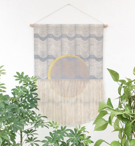 Grey Wave Eclipse Wall Hanging