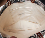 Wave Block Print Tote Bag