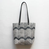 Wave Block Print Tote Bag