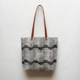 Wave Block Print Tote Bag