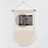 Black Wave Blocks with Taupe Circle Wall Hanging