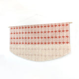 Large Block Print Scallop Fringe Wall Hanging in Burnt Orange