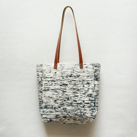 Grain Block Print Tote Bag
