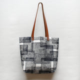 Layered Rec Block Print Tote Bag